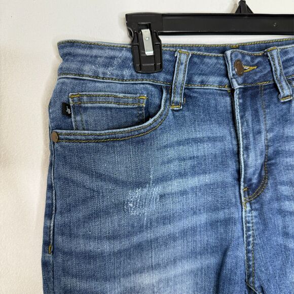 Judy Blue Distressed Skinny Jeans 28 Blue Stretch Mid Rise Casual Trendy - Picture 2 of 7